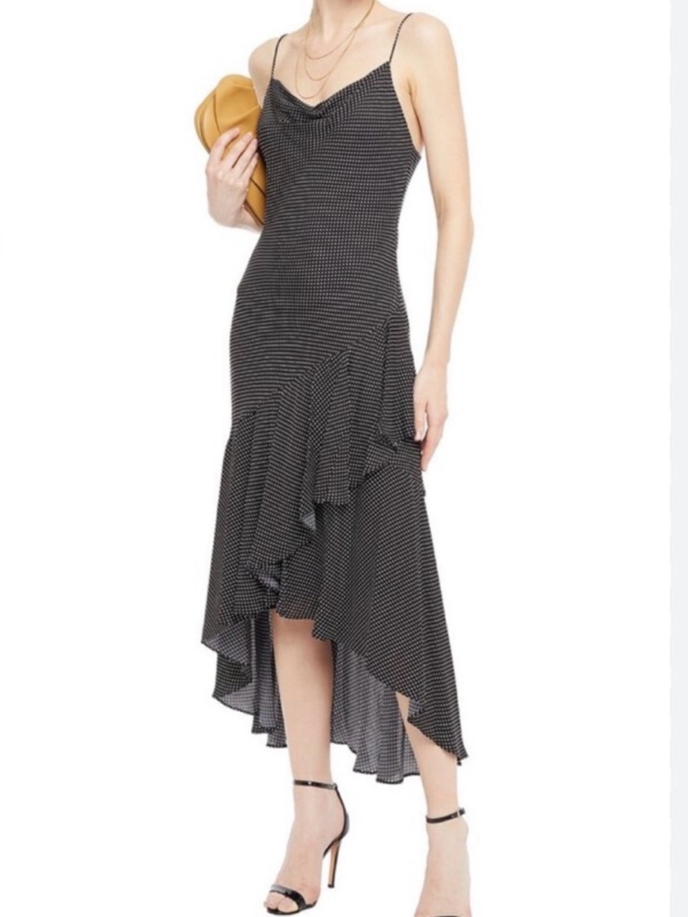 Alice + Olivia Black Asymmetrical Ribbed Cocktail Dress